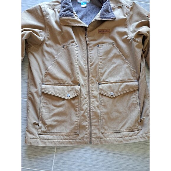 Columbia Mens Canvas Utility Jacket Loma Vista Tan L Corduroy Collar Utility - Picture 5 of 12